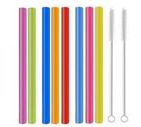 10pcs Paille Bubble Tea Reutilisable Plastique, 260x13mm Pailles Colorées Extra Larges, Pailles Alimentaires de Haute Qualité, Grosse Paille Paisses pour Smoothie, Milk-shake, Thé à Bulles
