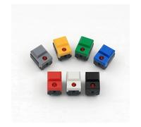 10Pcs PB86-A1 Red LED 6Pin Momentary PCB SPDT Square Push Button Tact Switch For Stage Equipment Control NWPNLXEA(10Pcs Black)