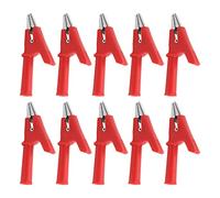 10Pcs Pinze a Coccodrillo Elettriche Test Morsetto a Coccodrillo Clip 4mm Presa Connettori a Banana per Tester di Tensione(rosso)