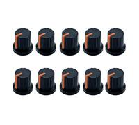 10Pcs Plastica Potenziometro Manopola Ricambio Chitarra Volumi Controllo Rotativo 6mm Zigrinato Foro Foro Amplificatore Manopole Potenziometro In Plastica Per Altoparlante Effetto Pedale Amplificatore