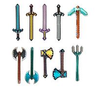 10pcs Plus Size 37 "Pixel Spade Gonfiabili Axe Set per Adulto, Compleanno Piscina Halloween Party Forniture