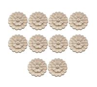 10pcs Premium Legno Circolare Floreale Decorativo Pezzo Accento Intagliato a Mano Stile Europeo Montaggio A Parete Abbellimento Lunga Durata Applique Da Parete In