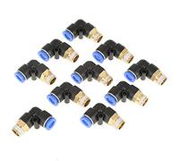 10pcs Push Adattatore per inserisci ad aria Connettore a gomito Pneumatico per collegare la filettatura del diametro 8 mm di diametro G1/4 set