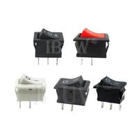 10Pcs Push Button Switch 10x15mm 15x21 2Pin 3pin 3A 250V KCD11 Snap-in On Off Boat Rocker Switch 10MM*15MM Black Red White SPST(15x21 Black)