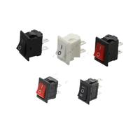 10Pcs Push Button Switch 10x15mm SPST 3Pin 3A 250V KCD11 Snap-in on/Off Mini Rocker Switch 10MM*15MM Black Red and White DIY(2D2P-White)