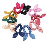 10Pcs Rabbit Ear Hair Tie Bands Style Ponytail Holder Fashion processing