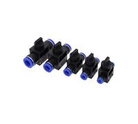10PCS Raccordi pneumatici HVFF4 HVFF6 HVFF8 HVFF10 HVFF12 Aria pneumatica valvola manuale raccordo tubo tubo spingere nel connettore(HVFF 10mm)