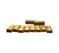 10Pcs Realistici Piccoli Mattoni D'oro Modelli In Lega Puntelli In Miniatura Per Fotografia E Display Creativi Simulazione In Miniatura Decorazioni Oro