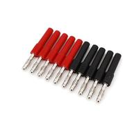 10Pcs Red and Black Brass 4mm Male Plug to 2mm Female Jack Adapter Connector CZAOINCU