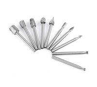 10pcs Resistente Fresatura Industriale Fragole Solide In Acciaio Ad Alta Velocità Frese File Lavorazione Del Legno Intaglio Tool Set 1/8 "Shank