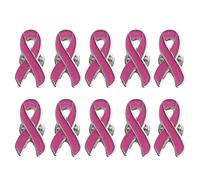 10pcs Rosa Nastro Spilla Prevenzione del Seno e Trattamenti Promozione Cura Promozione Distintivo Pin Moda Gioielli