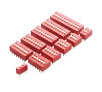 10PCS Rosso Blu Interruttore A Levetta Spaziatura 2.54MM DIP Dial Il Codice Interruttore 1 2 3 4 5 6 7 8 9 10 12 PIN Interruttore Rapido(Red,DIP_10PCS_3P)