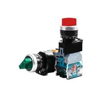 10pcs Rotary Knob Switch LA38-11XD 1NO1NC Self-Locking Two/Three Positions 10A Selection 24V 220V(BRASS-THREE 2NO-AC DC24V)