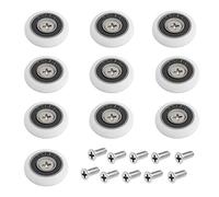 10Pcs Rotelle per Box Doccia,Set di Rulli per Porte Doccia 25mm,Ricambio Cuscinetti per Porta Scorrevole,Scorrevole Guide di Scorrimento per Porte con Viti per Porta Della Doccia