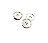 10PCS Round Metal Bright Face Four Eyes Button DIY Men Women's Suit Shirt Coat Wool Sewing Garment Accessories(COLOR 3,11.5mm)