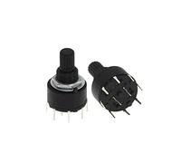 10PCS RS16 Interruttore a banda rotante in plastica da 16 mm 2 poli 3 4 posizioni 1 polo 5 6 8 posizioni Lunghezza maniglia 15 mm Interruttore a banda asse (dimensioni : 1 Pole 6)(1 Pole 5)