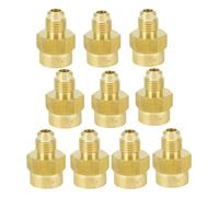 10pcs SAE Thread 7/16"-20UNF Fit Tube OD 1/4" x 1/4" NPT Female Brass SAE 45 Degree Pipe Fitting Adapter