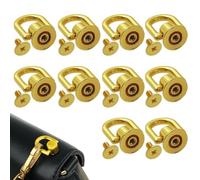 10Pcs Screw on D Ring Rivets for Purse - Rotatable Strap Making Hardware