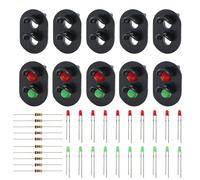 10pcs Segnale Teste Con 3mm LED for Ferrovia Segnale Ho / Scala Oo Parts