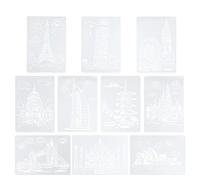 10pcs Serie di edifici Modello di pittura Modello di disegno interessante
