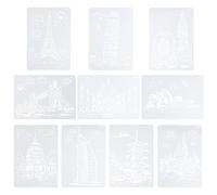 10pcs Serie di edifici Modello di pittura Modello di disegno interessante