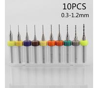10Pcs Set 0.3-1.2mm Tungsteno Acciaio Carbide CNC PCB Stampa Circuito Punta