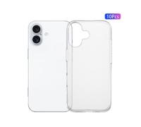 10Pcs / Set for iPhone 16 Plus Case Clear TPU Watermark-Free Shockproof Phone Cover