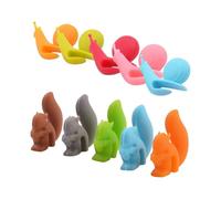 10pcs Silicone Tea Bag Holders Multi-Color Snail and Squirrel Cute Drink Marker Tea Accessories for Party Banquet Gathering