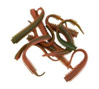 10pcs simulazione sabbia baco da seta esche TPR corpo flette facilmente durante il recupero, creando un movimento ondulato attraente (n. 1 marrone verde)