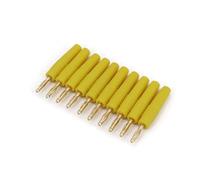 10Pcs Small Size 2mm Brass Gold Plated Male Plug Wire Solder Type Connector CZAOINCU(Gelb)
