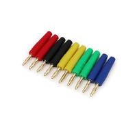 10Pcs Small Size 2mm Brass Gold Plated Male Plug Wire Solder Type Connector EKFBQBGW(Mixed Colors)