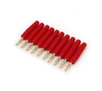 10Pcs Small Size 2mm Brass Gold Plated Male Plug Wire Solder Type Connector EKFBQBGW(Rot)