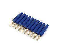 10Pcs Small Size 2mm Brass Gold Plated Male Plug Wire Solder Type Connector MQXFCZUX(Blau)