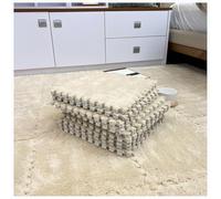 10PCS-Soft Plush Foam Floor Mat Fluffy Square Interlocking Carpet Tiles with Border,Cuttable Soft Fluffy Interlocking Square Foam Tiles Area Rugs for Play (K,30 * 30 * 0.6CM)
