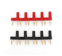 10Pcs Spacing 12mm Gold Plated 2mm Male Plug To Female Jack Jumper Connector MQXFCZUX(Black)