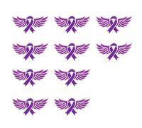 10PCS Spille sicurezza in lega Zn Colore viola multiplo Spilla consapevolezza del cancro Spilla Gioielli per la raccolta fondi Gioielli difesa multiuso