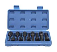 10Pcs Square Socket Bit Set, 1/2in Drive Impact Socket Tool, CR - MO Steel M5 - M18 Screwdriver Bits with Storage Box for Auto Repair and Home Maintenance