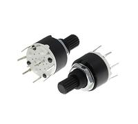 10PCS SR16 Interruttore a banda rotante in plastica da 16 mm 2 poli 3 4 posizioni 1 polo 5 6 8 posizioni Lunghezza maniglia 15 mm Interruttore a banda asse (Colore : 2 Pole 3)(2 Pole 3)