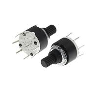 10PCS SR16 Interruttore a banda rotante in plastica da 16 mm 2 poli 3 4 posizioni 1 polo 5 6 8 posizioni Lunghezza maniglia 15 mm (Colore : 1 Pole 5)(1 Pole 5)