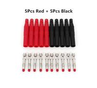 10Pcs Straight Insulated 4mm Male Plug Solder Type DIY Connector AUOQKQUT(Red and Black)