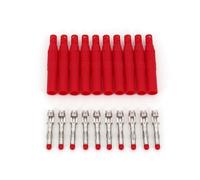 10Pcs Straight Insulated 4mm Male Plug Solder Type DIY Connector AUOQKQUT(Rot)