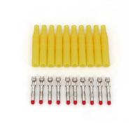 10Pcs Straight Insulated 4mm Male Plug Solder Type DIY Connector MQXFCZUX(Gelb)
