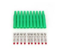 10Pcs Straight Insulated 4mm Male Plug Solder Type DIY Connector MQXFCZUX(Green)