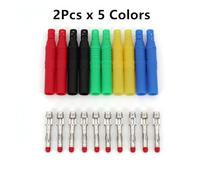 10Pcs Straight Insulated 4mm Male Plug Solder Type DIY Connector MQXFCZUX(Mixed Colors)