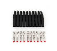 10Pcs Straight Insulated 4mm Male Plug Solder Type DIY Connector NWPNLXEA(Black)