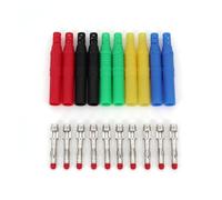 10Pcs Straight Insulated 4mm Male Plug Solder Type DIY Connector NWPNLXEA(Mixed Colors)