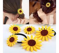10Pcs Sunflower Assorted Elastic Force Hair Clip Barrette Ponytail Holders Hair Ties Rope Bands Rubber Hair Accessories Attractive design