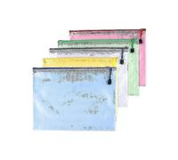 10pcs Thickened A4 Transparent File Zipper Bag Student Storage File Bag Waterproof Information Bag
