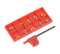 10PCS Turning Inserts Dcmt070204 Us735 Dcmt21.51 Cnc Coated Carbide Inserts (With Wrench) Suitable for Cutting, Finishing and of Various Steel and Cast Iron Workpieces
