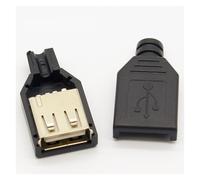 10pcs Type A Female USB 4 Pin Socket Connector With Black Cover